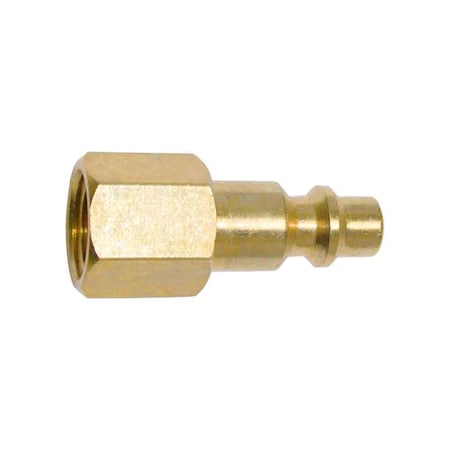 Interstate Pneumatics 1/4 Inch Industrial Brass Coupler Plug x 1/4 Inch Female NPT CPH440B